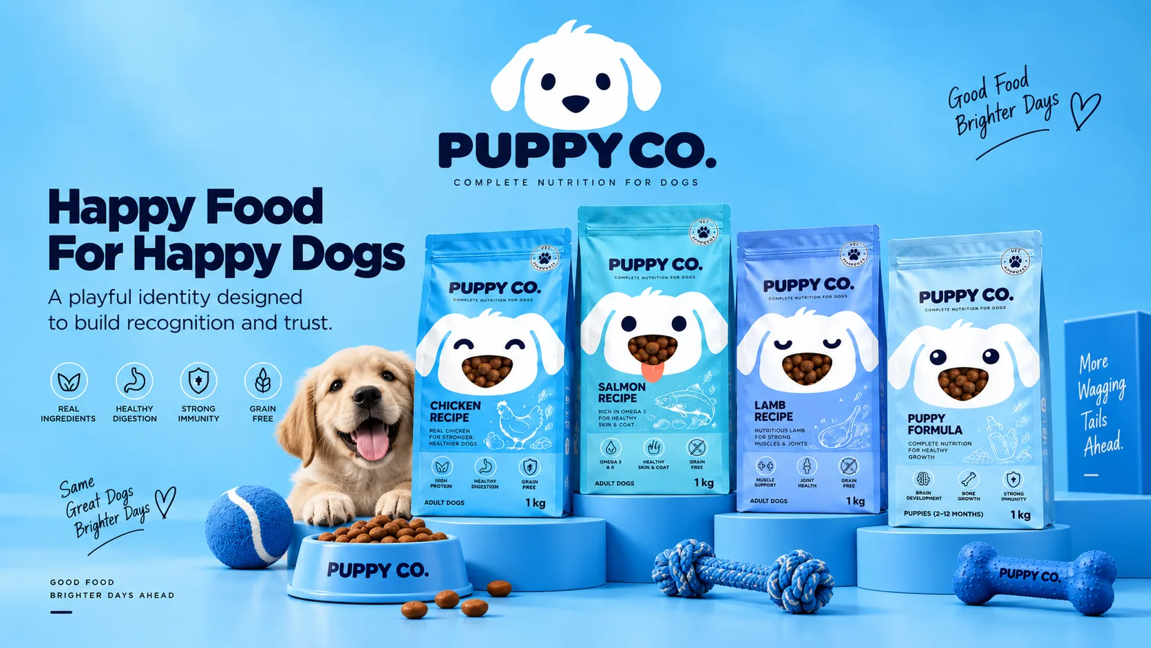 Puppy Co — Packaging Design packaging & visual design mockup 19 by Raghav Chopra